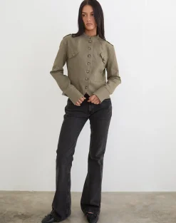 Diranda Military Jacket in Twill Khaki