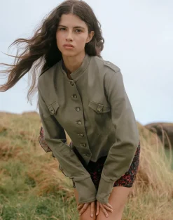 Diranda Military Jacket in Twill Khaki