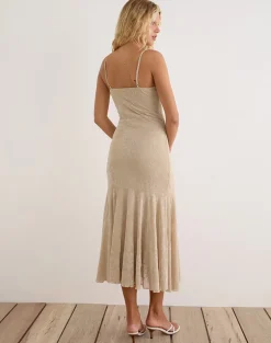 Disini Midi Dress in Moss Petal Coconut Milk