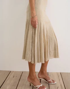 Disini Midi Dress in Moss Petal Coconut Milk