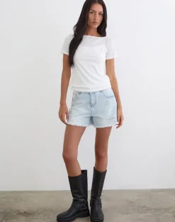 Dolman Tee in Tissue Jersey Off White