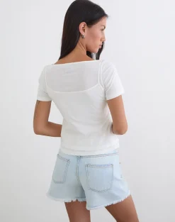 Dolman Tee in Tissue Jersey Off White