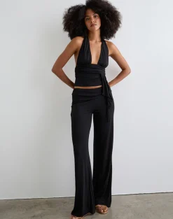 Donata Trouser in Black with Belt