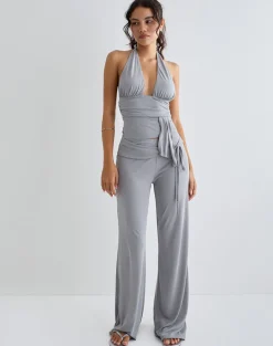 Donata Trouser in Grey with Belt
