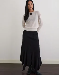 Dorina Long Sleeve Top in Knit Ecru