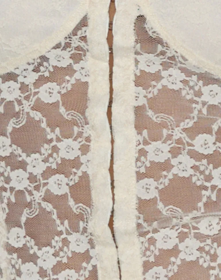 Dovica Corset Top in Ivory Canina Rose Lace