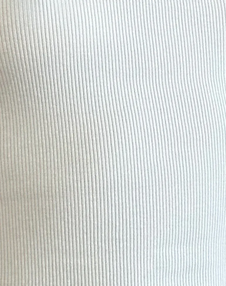 Dudley Ribbed Vest Top in Off White