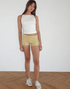 Dudley Ribbed Vest Top in Off White