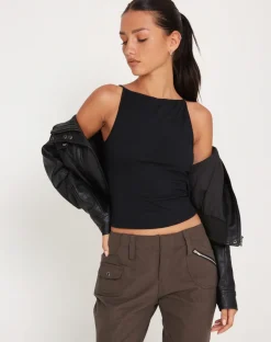 Dudley Vest Top in Black