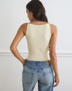 Dudley Vest Top in Buttermilk Blurry Tulip