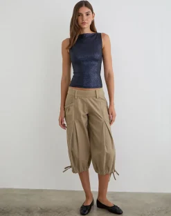 Dudley Vest Top in Drape Sequin Navy
