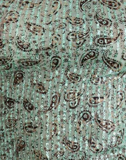 Dudley Vest Top in Paisley Sequin Teal