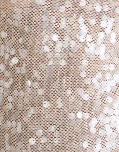 Dudley Vest Top in Sequin Crochet Cream