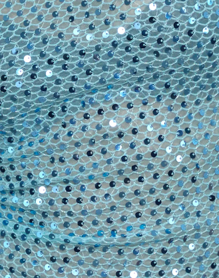 Dudley Vest Top in Sequin Knit Blue