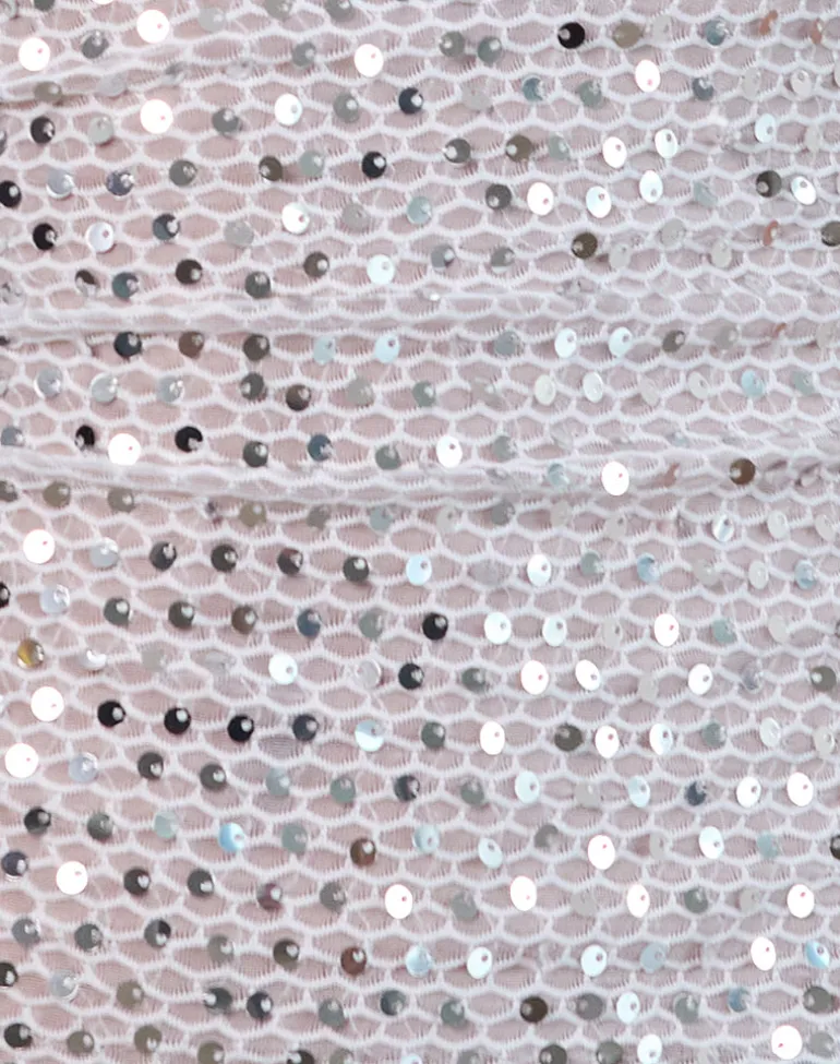 Dudley Vest Top in Sequin Knit Silver