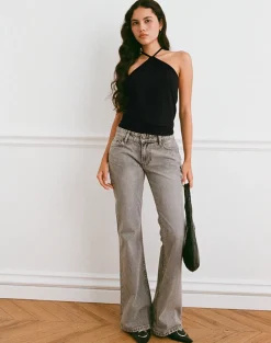 Dyilla Arrow Neck Top in Black