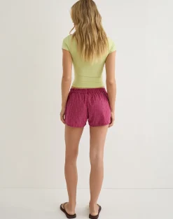 East Boxer Short in Raspberry Shadow Check