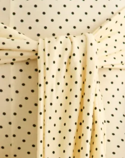 Effy Tie Side Capri in Butter Yellow with Micro Polka Dots