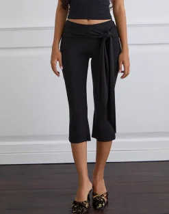Effy Tie Side Cupro Capri in Black