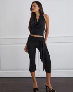 Effy Tie Side Cupro Capri in Black