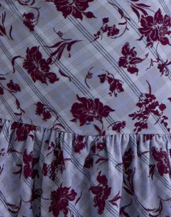 Elaya Dress in Lotus Flock Checked Lavender