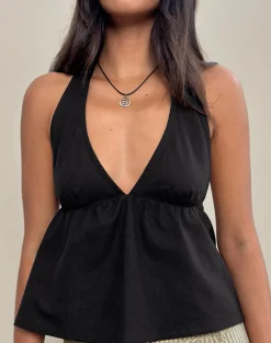 Eldana Halterneck Top in Black