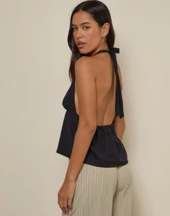 Eldana Halterneck Top in Black
