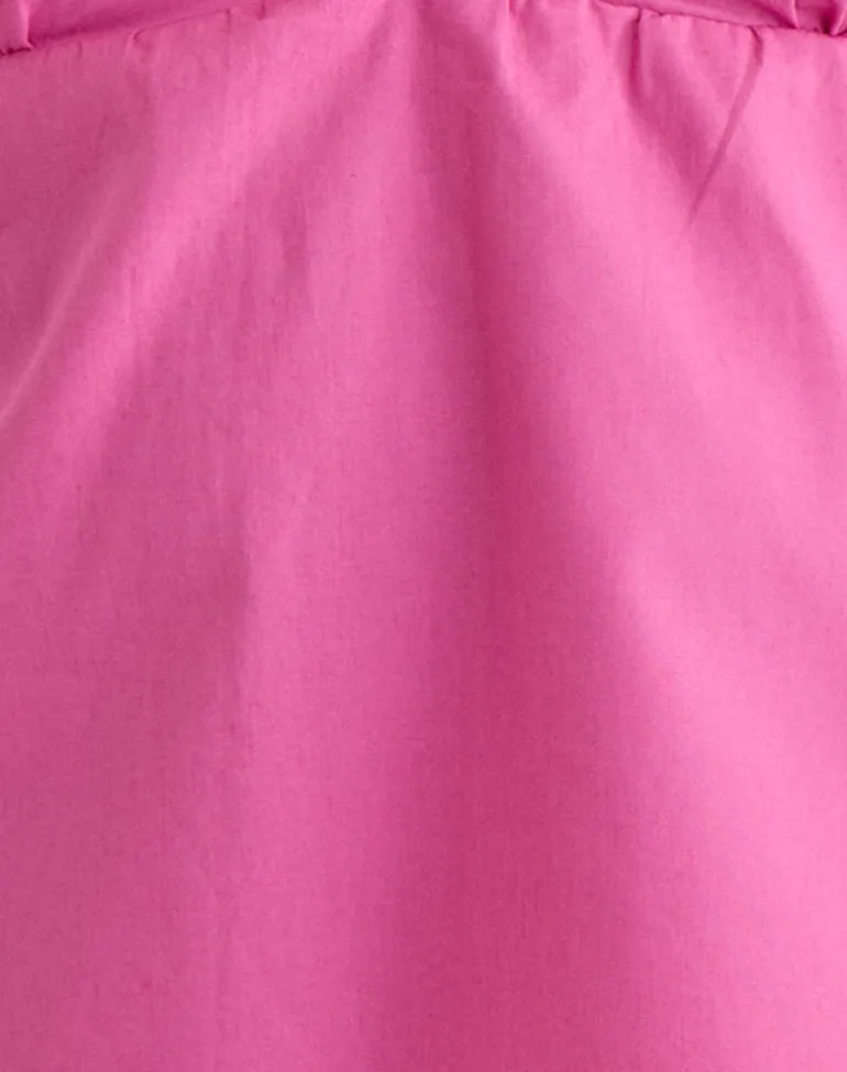 Eldana Halterneck Top in Poplin Pink Rose