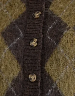 Eliana Cardigan in Knit Argyle Brown