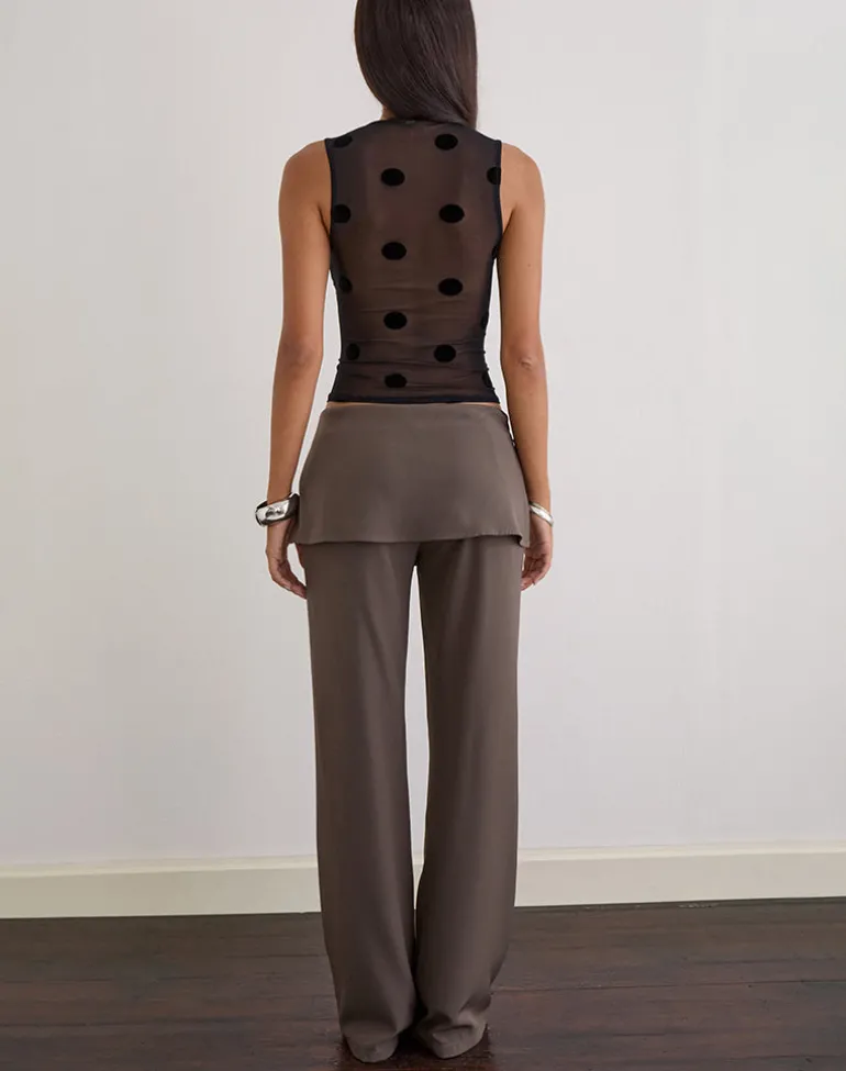 Elka Wrap Trouser in Tailoring Truffle