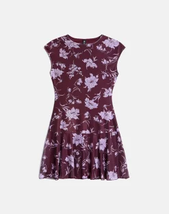 Elorina Mini Dress in Blooming Bliss Burgundy