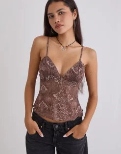 Elowyn Cami Top in Oversized Snake Skin