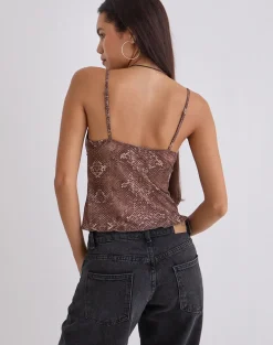 Elowyn Cami Top in Oversized Snake Skin