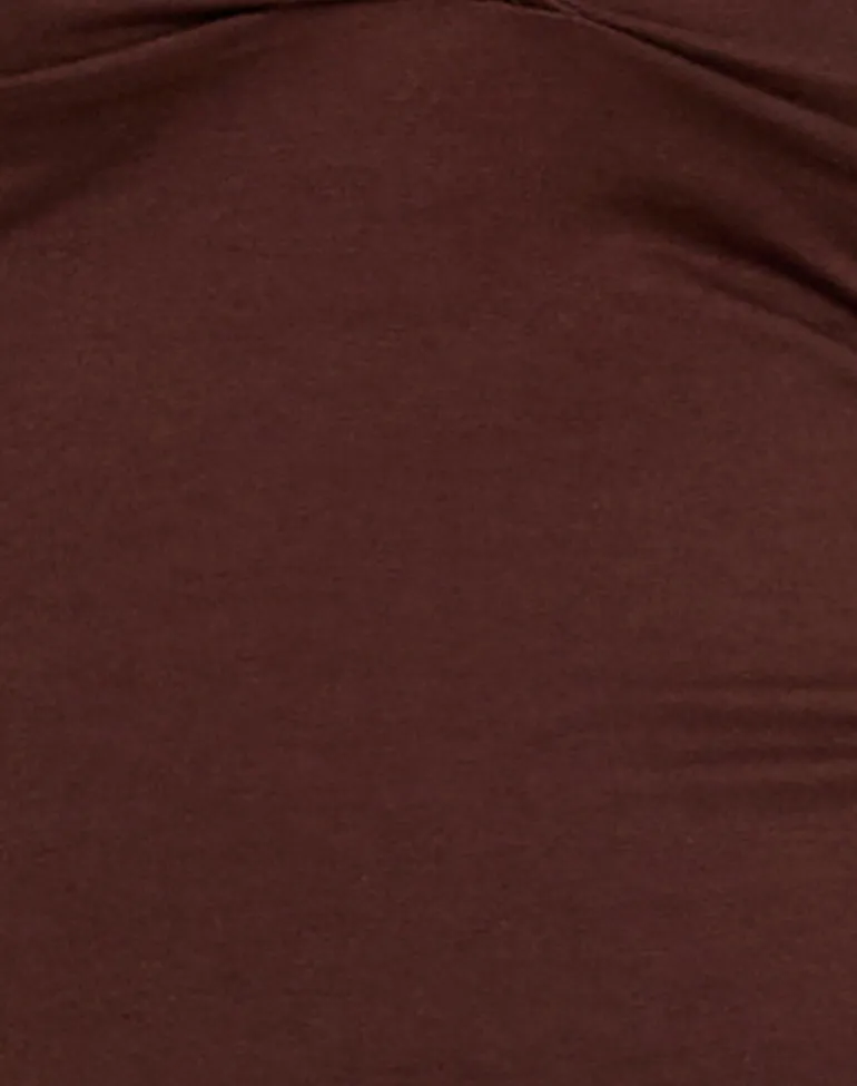 Elspe Halterneck Top in Bitter Chocolate