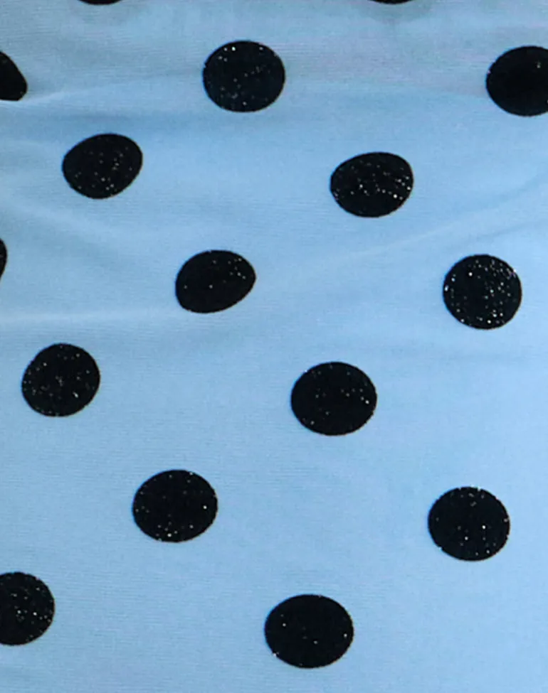 Eltazia Mini Dress in Blue with Polka Space Black