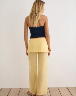 Eluna Trouser in Chiffon Pastel Yellow
