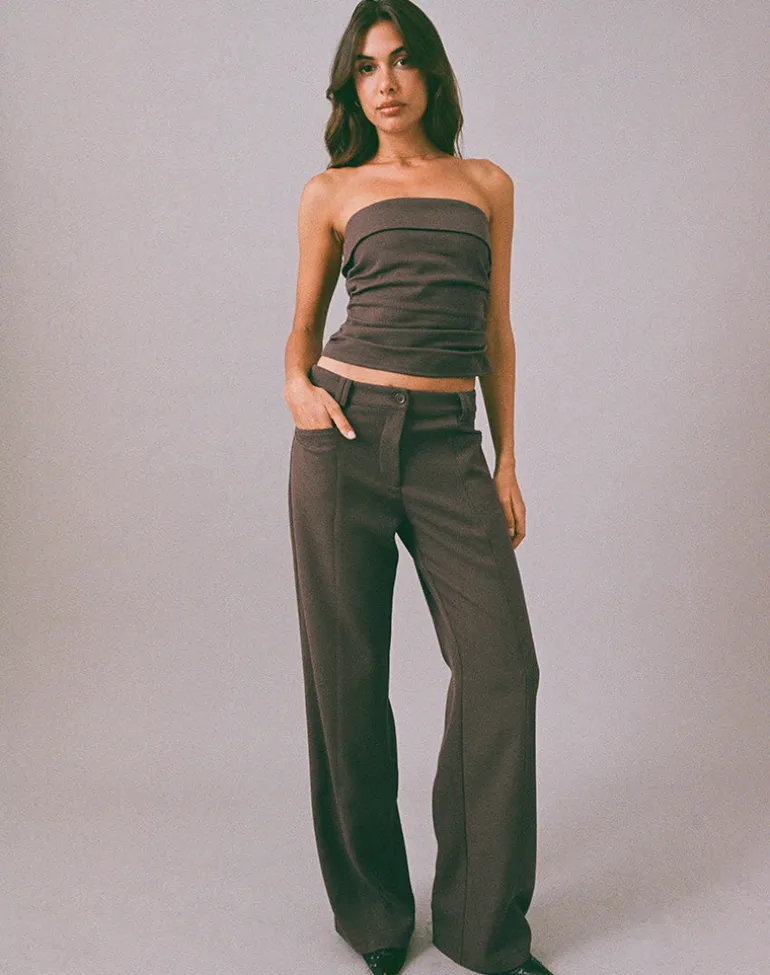 Elzi Corset Top in Tailoring Dark Olive
