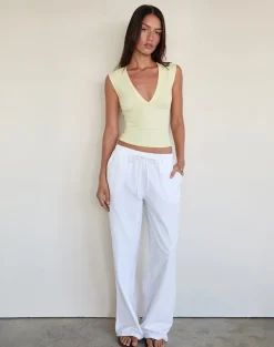Emberly Plunge Top in Lemon