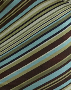 Emberly Plunge Top in Mixed Stripe Green