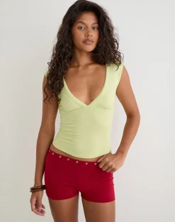 Emberly Plunge Top in Pistachio