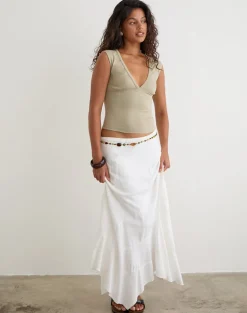 Emberly Plunge Top in Slate Green