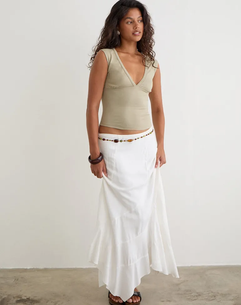 Emberly Plunge Top in Slate Green