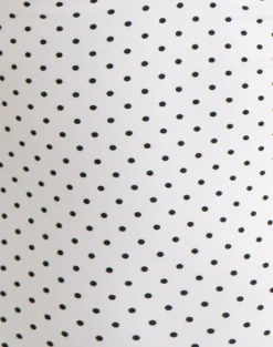 Emberly Plunge Top in White with Micro Polka Black