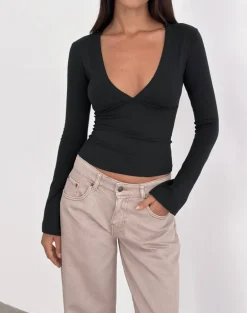 Emesy Long Sleeve Top in Black
