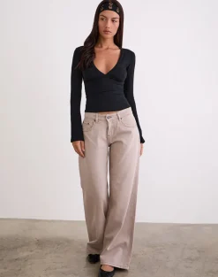 Emesy Long Sleeve Top in Black