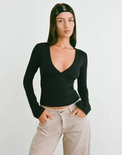 Emesy Long Sleeve Top in Black