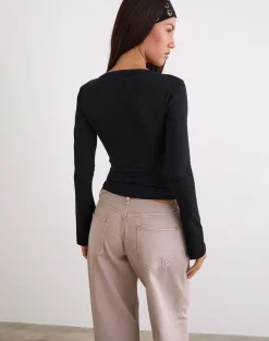 Emesy Long Sleeve Top in Black