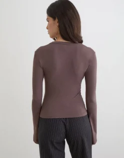 Emesy Long Sleeve Top in Coffee Quartz
