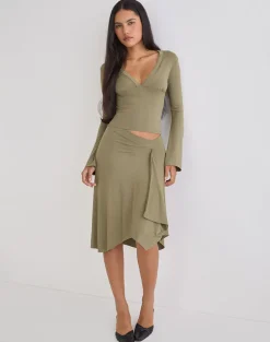 Emesy Long Sleeve Top in Khaki
