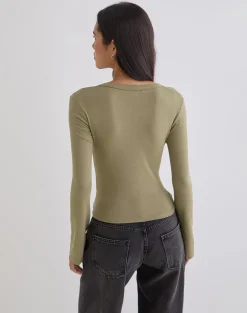 Emesy Long Sleeve Top in Khaki